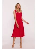 S424 Šaty Fit & flare - červené