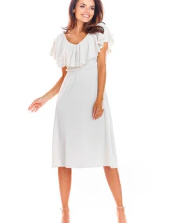 Dámske spoločenské šaty A304 béžové - Awama