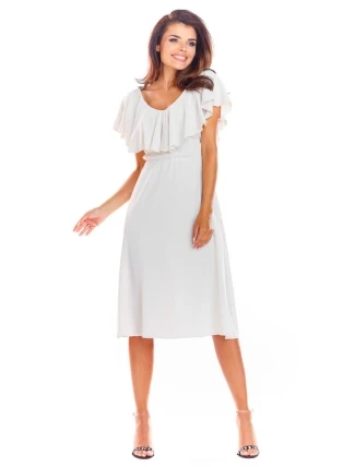 Dámske spoločenské šaty A304 béžové - Awama