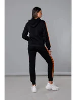 Čierno-oranžový dámsky teplákový komplet s lampasmi (KK0057) Čierno-oranžový dámsky teplákový komplet s lampasmi (KK0057)