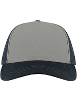 Atlantis Headwear Rapper Canvas-S 5-panelová truckerová čiapka 33.0234 šedá/námornícka modrá Atlantis Headwear Rapper Canvas-S 5-panelová truckerová čiapka 33.0234 šedá/námornícka modrá