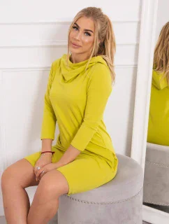 Šaty s kapucňou a kiwi vreckami
