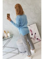 Stojanový sveter modrý