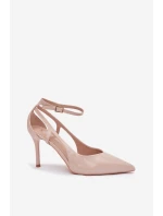 Dámske lakované lodičky LE151P Beige - Seastar