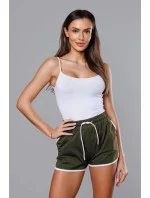 Dámske šortky s kontrastným khaki lemovaním (8K208-29)