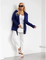 Dámske klasické plus size tmavomodré sako (8275)