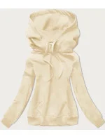 Dámska tenká mikina "klokanka" v ecru farbe (W06-67+132)