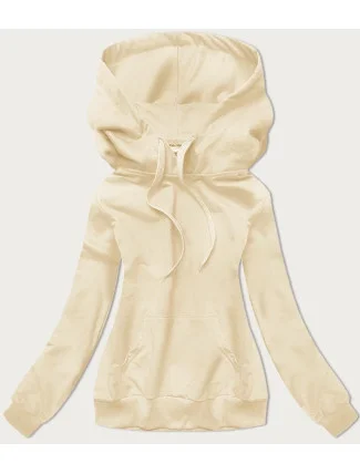 Dámska tenká mikina "klokanka" v ecru farbe (W06-67+132)