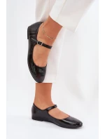 Lakierowane Baleriny Z Paskiem Czarne Arrivara