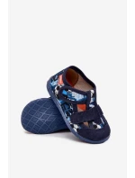 Kapcie Milami Dziecięce Na Rzepy W Piłki Granatowe Reathiana