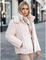 Kurtka damska futrzana z kapturem różowa FashionStreet TY5277z Kurtka damska futrzana z kapturem różowa FashionStreet TY5277z