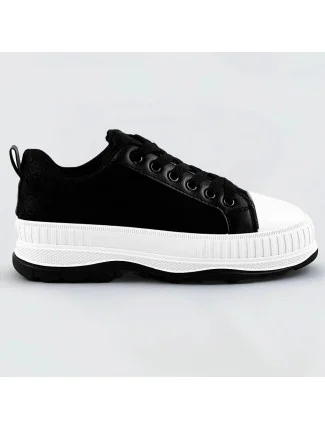 Čierne tenisky trampky s vyššou podrážkou (S067) Čierne tenisky trampky s vyššou podrážkou (S067)