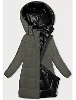 Dámska hrubá obojstranná zimná bunda black-khaki (V768g) Dámska hrubá obojstranná zimná bunda black-khaki (V768g)