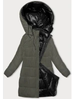 Dámska hrubá obojstranná zimná bunda black-khaki (V768g) Dámska hrubá obojstranná zimná bunda black-khaki (V768g)