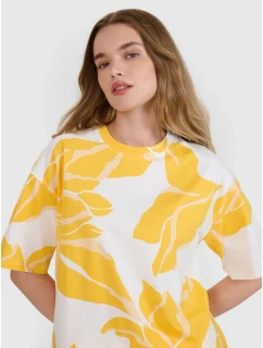 Dámske tričko oversize s potlačou 4F 4FRSS25TTSHF2692-90A