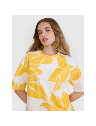 Dámske tričko oversize s potlačou 4F 4FRSS25TTSHF2692-90A