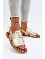 Zazoo 40385 Damskie Skórzane Sandały Złote Zazoo 40385 Damskie Skórzane Sandały Złote