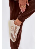 Niskie Buty Sportowe Damskie Z Eko Skóry Beżowe Iladira