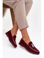 Mokasyny Loafersy Dámské Z Eko Semiš Bordó Darwen