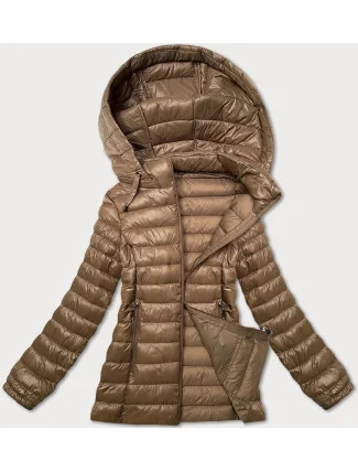 Dámska prešívaná bunda v ťavej farbe s kapucňou J Style (16M9102-62)