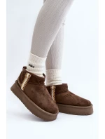 Śniegowce Na Platformie Ze Wzorem Ciemnozielone Udra