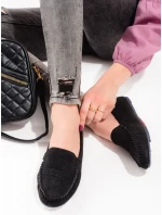 Komfortné mokasíny dámske čierne bez podpätku Komfortné mokasíny dámske čierne bez podpätku