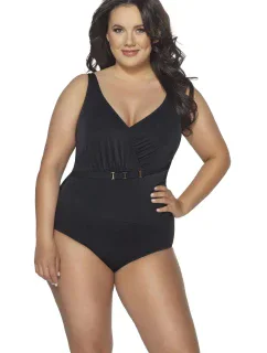 Dámske jednodielne plavky 48 black plus - AVA