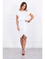 Šaty s obálkou dole biele