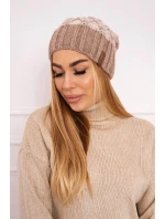 Milano fleecová čiapka K203 ecru melange+dark beige