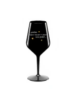 PROTOŽE ZABALIT DÁRKY NENÍ PRDEL - černá nerozbitná sklenice na víno 470 ml PROTOŽE ZABALIT DÁRKY NENÍ PRDEL - černá nerozbitná sklenice na víno 470 ml