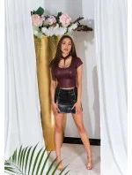 Sexi tričko Wet look 94901 fialové - KouCla Sexi tričko Wet look 94901 fialové - KouCla