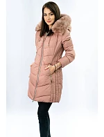 Dámska dlhá prešívaná zimná bunda Old Pink (7689) Dámska dlhá prešívaná zimná bunda Old Pink (7689)