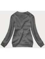 Dámska tepláková mikina v grafitovej farbe so sťahovacími lemami (W01-5)