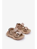 Dziecięce Sandałki Zapinane Na Rzepy Beżowe Orretta