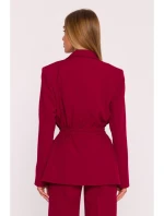 M873 Sako so šnúrkou v páse - bordové M873 Sako so šnúrkou v páse - bordové