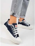 Komfortné dámske Granatowy tenisky bez podpätku