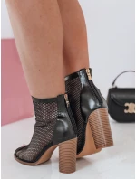 Dámske čierne topánky na podpätku FashionStreet ZY0841 Dámske čierne topánky na podpätku FashionStreet ZY0841