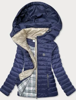 Tmavomodrá prešívaná dámska bunda (2010056)