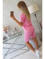Komplet top+legginsy jasno różowy