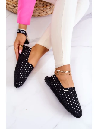 Damskie Espadryle W Groszki Big Star JJ274867 Czarne