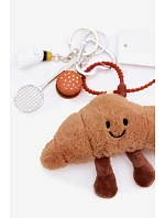 Přívěsek na klíče na kabelku Rohlík Raketa Létka Hamburger Béžový