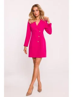 M793 Bunda so zlatým gombíkom - fuchsiová