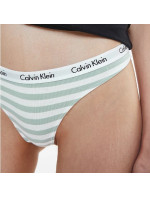 Dámske tangá D1617E 5XD biela/zelená - Calvin Klein