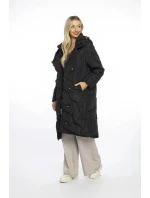 Dámska voľná bunda s ozdobným prešívaním Ann Gissy Black (AG1-J9161) Dámska voľná bunda s ozdobným prešívaním Ann Gissy Black (AG1-J9161)