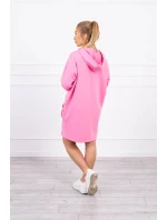 Šaty s kapucňou vo svetlo ružovej farbe