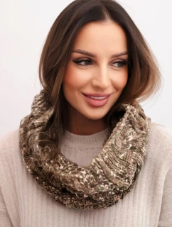 Dámsky mäkký zimný vlnený komín KN25 khaki+fango