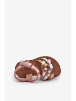 Sandałki Dziecięce Zapinane Na Rzep Z Przeplatającymi Się Paseczkami Multikolor Dianttha