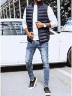 Pánska prešívaná tmavomodrá vesta FashionStreet TX4130 Pánska prešívaná tmavomodrá vesta FashionStreet TX4130