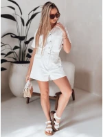 Dámsky krátky denimový overal DINOZIA white FashionStreet EY2589