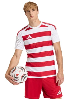 Pánske tričko adidas Hooped 26 Jersey červeno-biele KF3388 pánske